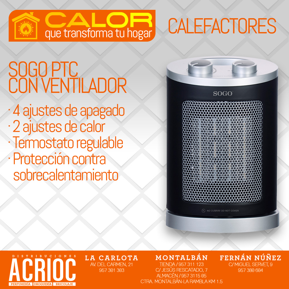 Calefactor SOGO con ventilador