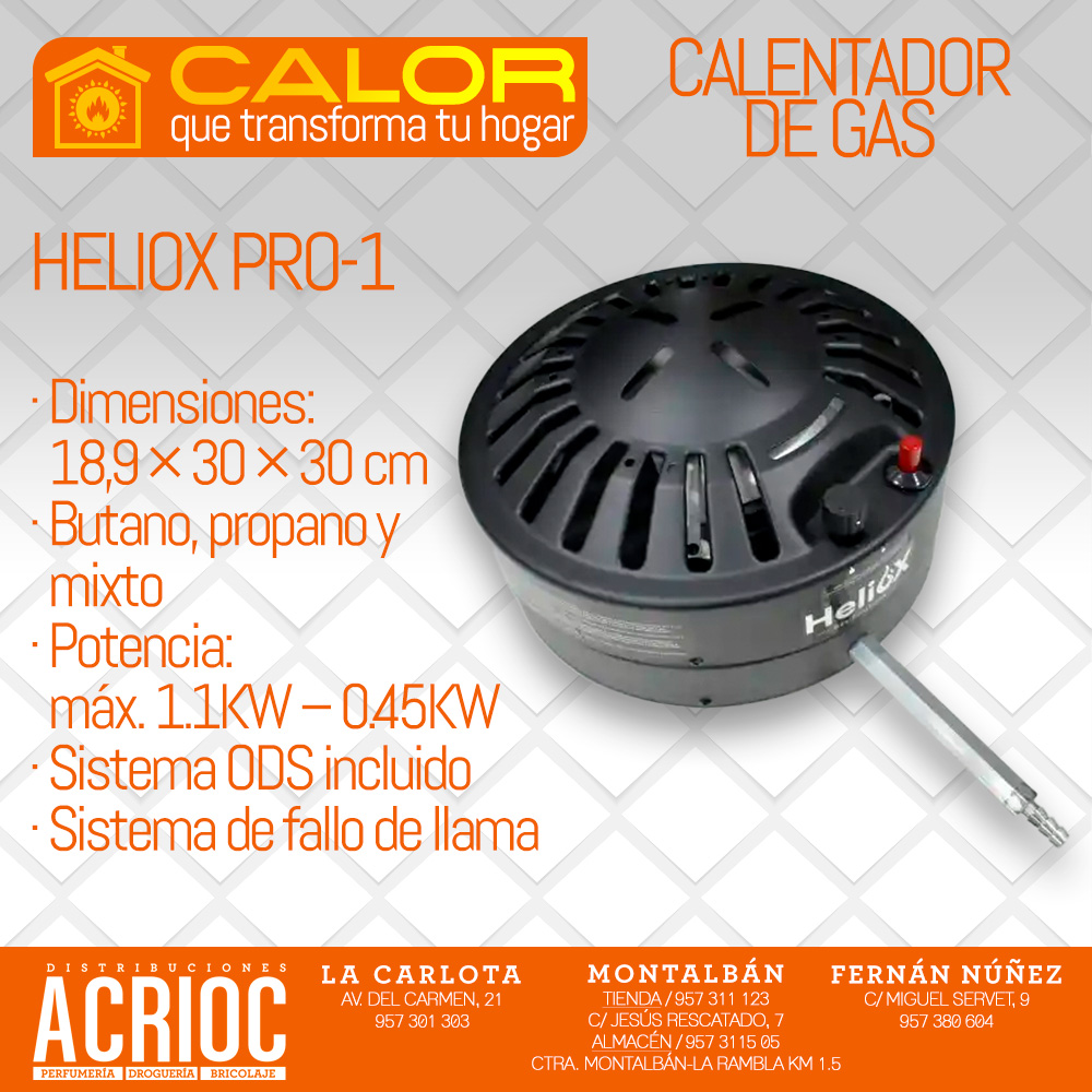 Calefactor de gas Heliox Pro-1