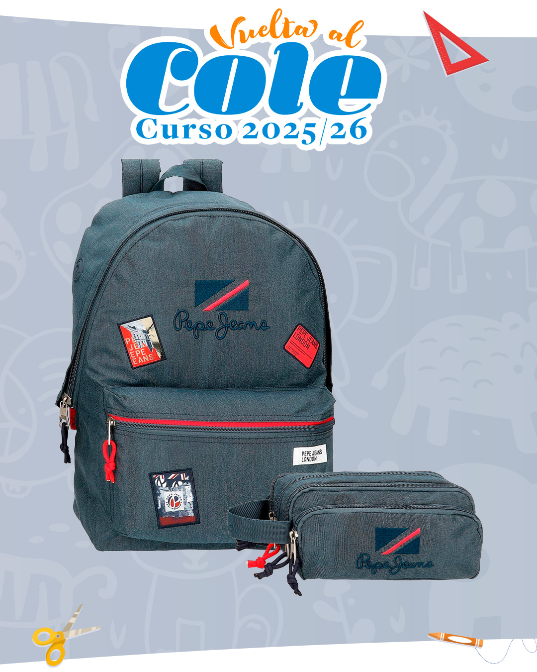 Mochila y estuche Pepe Jeans