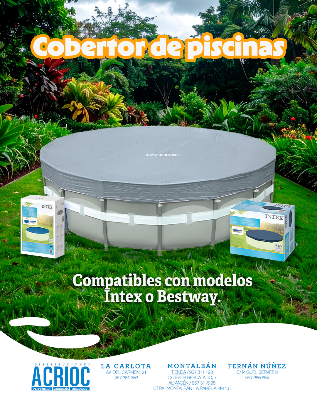 Cobertores para piscinas Intex y Bestway