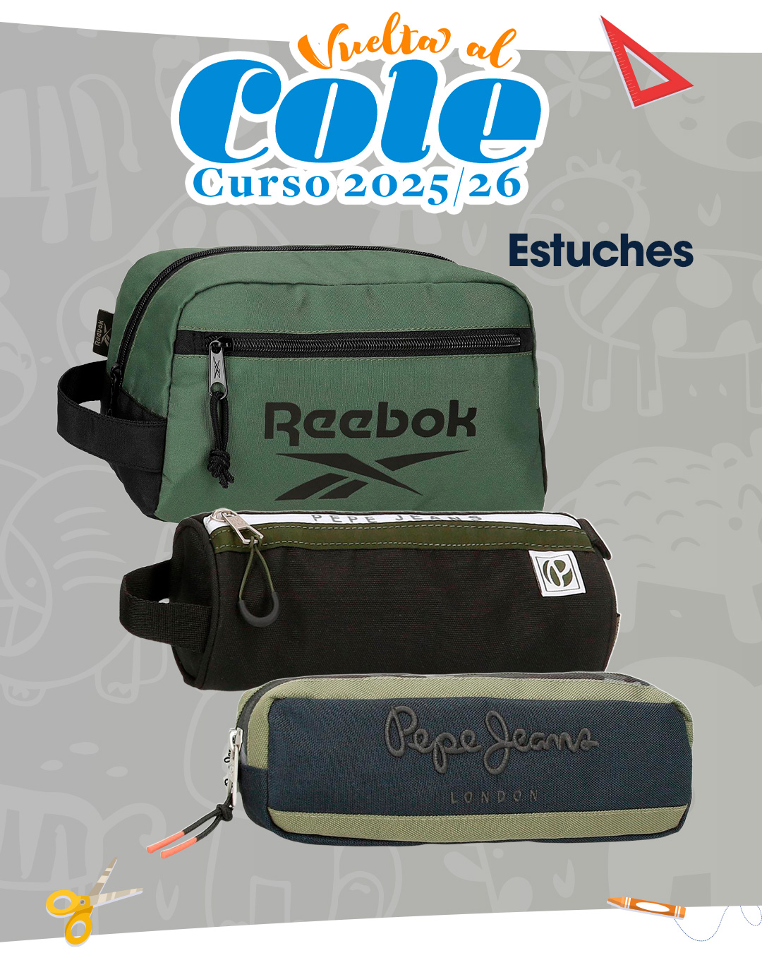 Estuches Reebok y Pepe Jeans