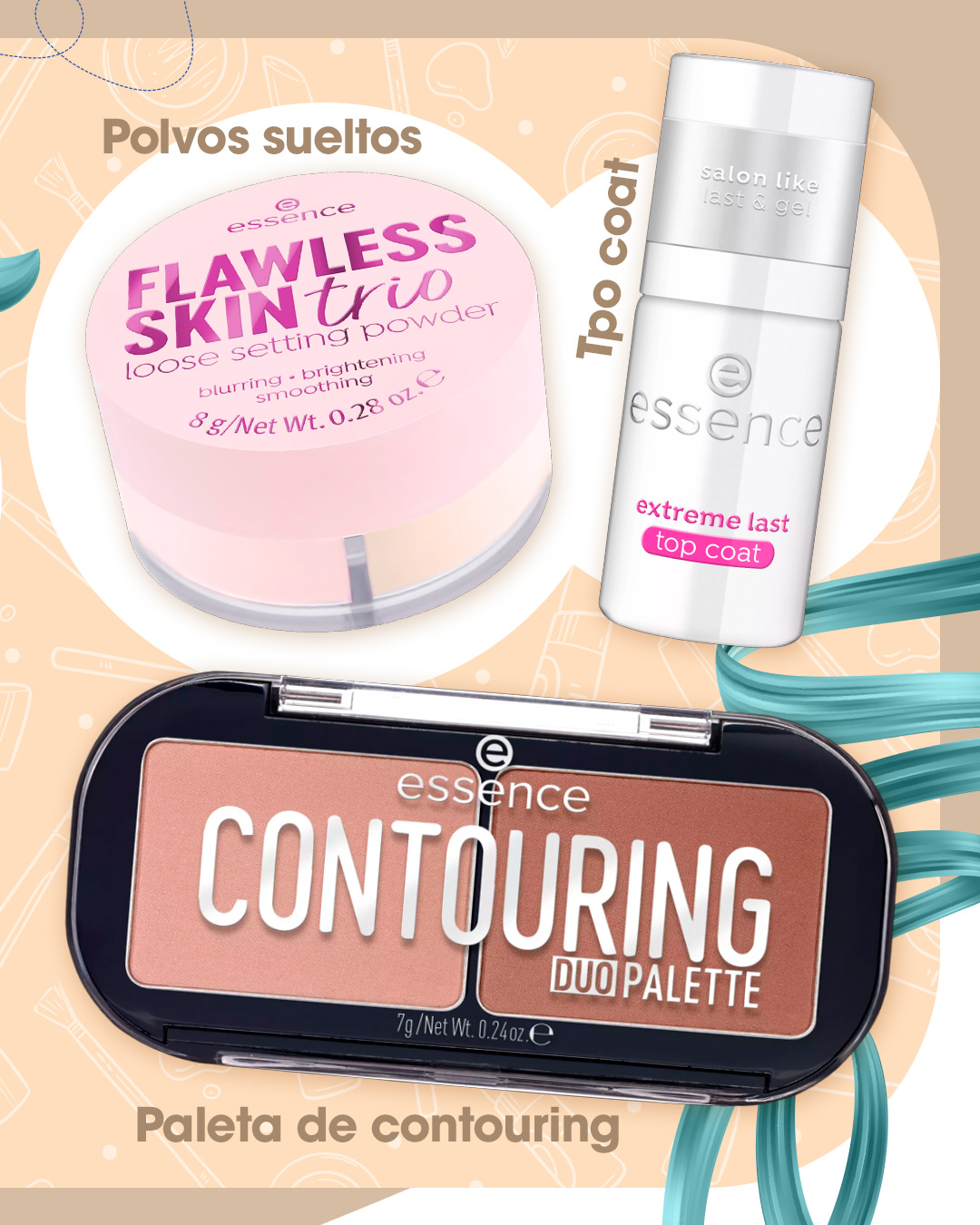 Polvos sueltos y paleta de contouring - Essence
