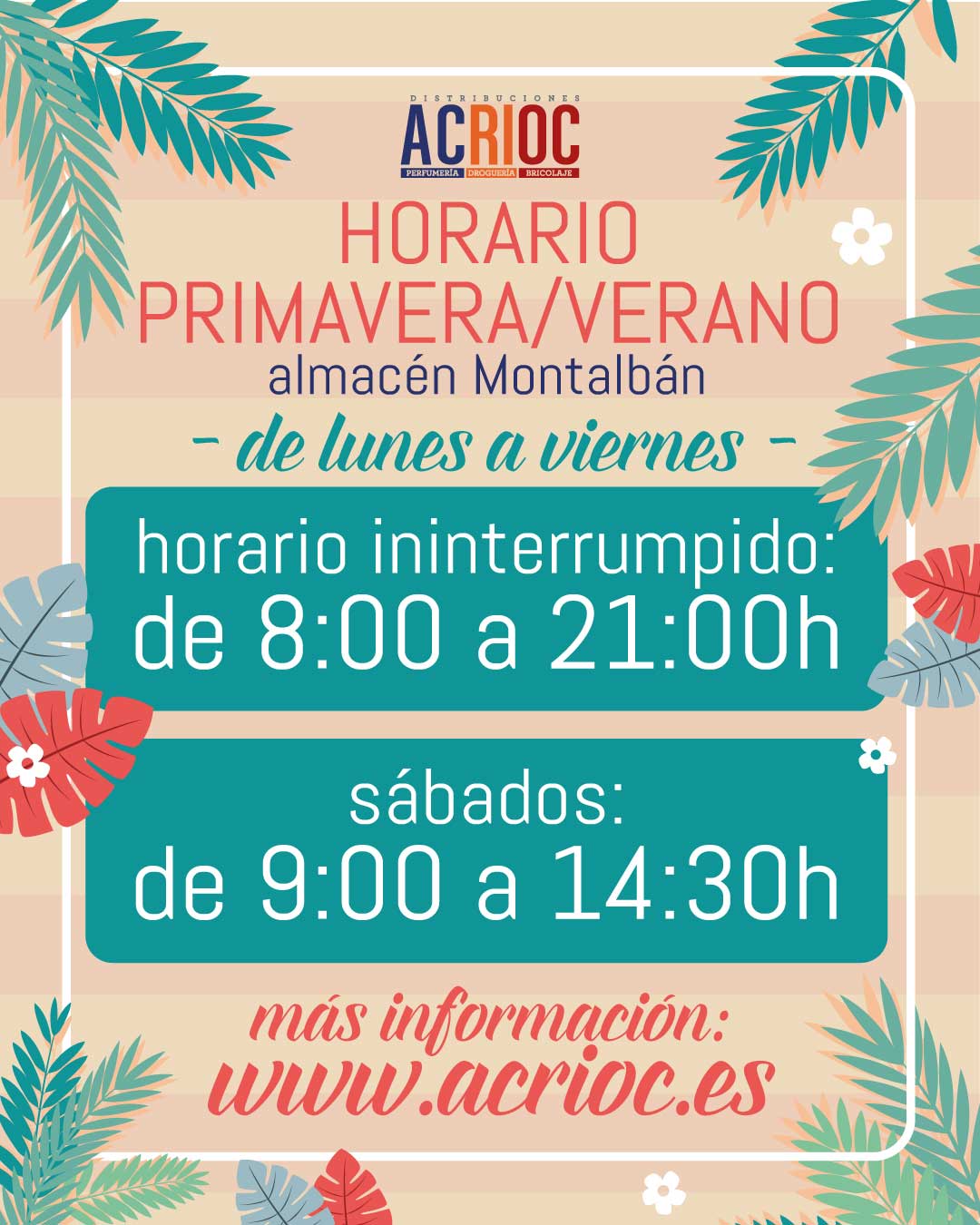 Nuevo horario primavera/verano